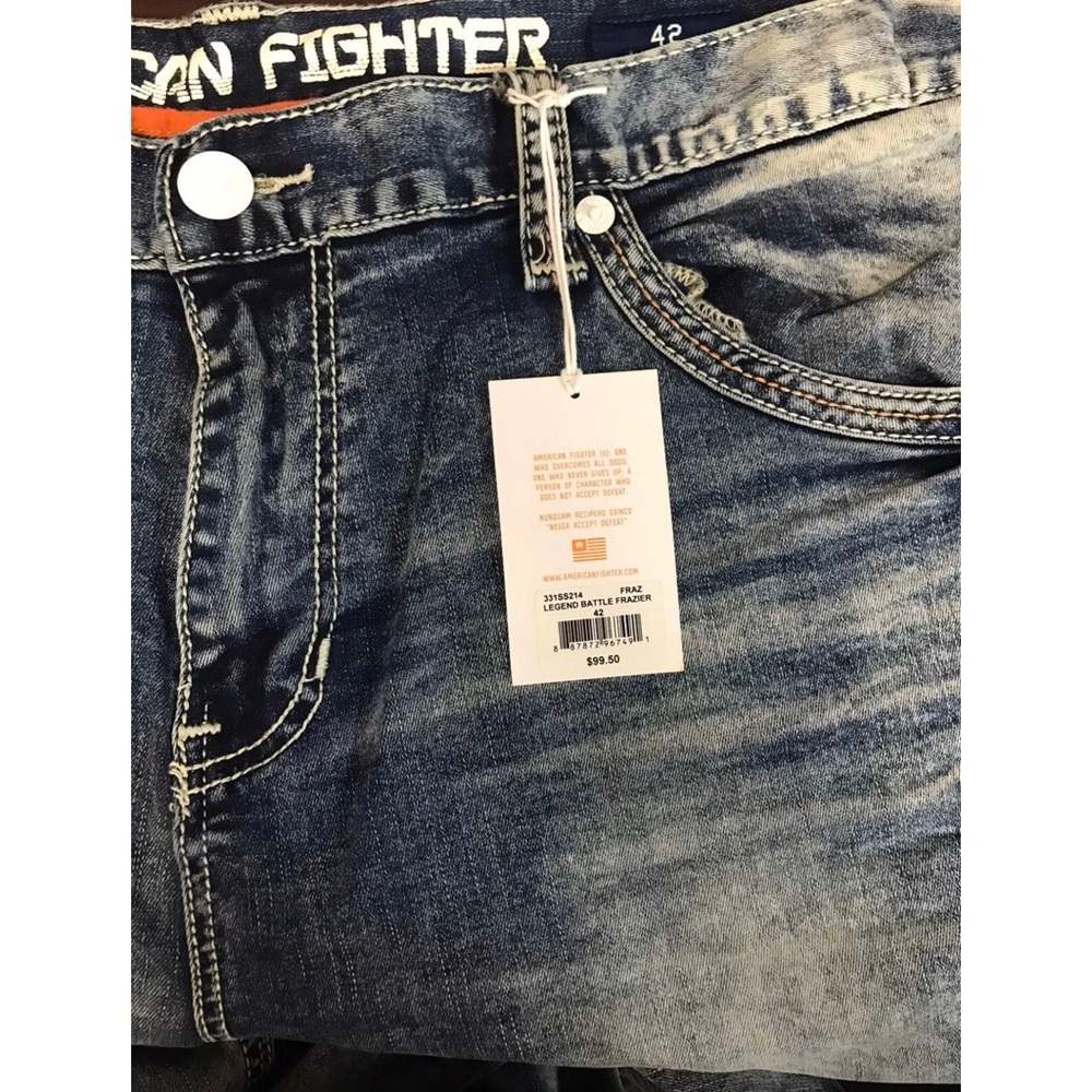 AMERICAN FIGHTER Men Denim Jeans LEGEND BATTLE FRA - Picture 7 of 9